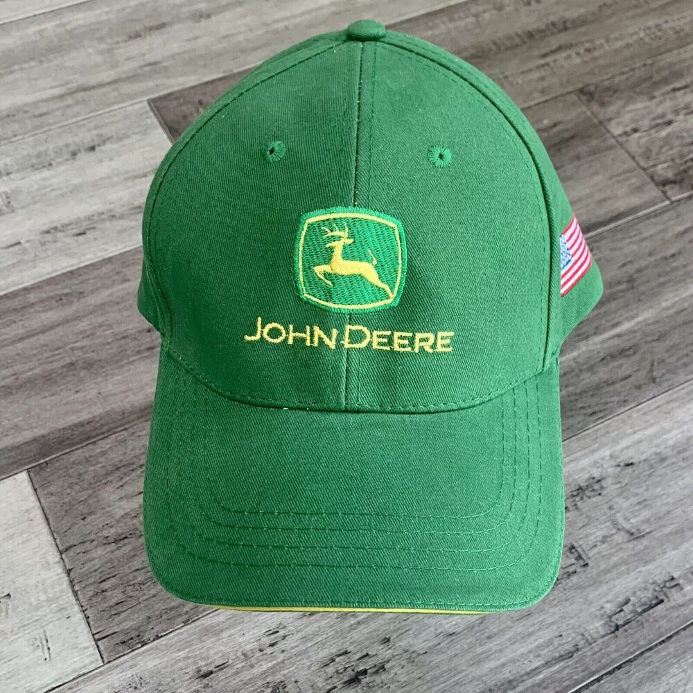 John Deere Tractor Reynolds Farm Equipment Embroidered Adjustable Green Cap Hat